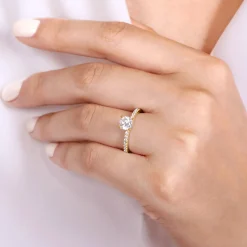 Online Gabriel & Co. Ulani - 14K Yellow Gold Round Diamond Engagement Ring