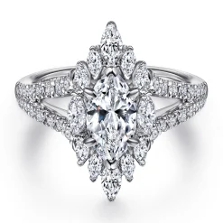 Online Gabriel & Co. Ulla - 14K White Gold Marquise Shape Halo Diamond Engagement Ring