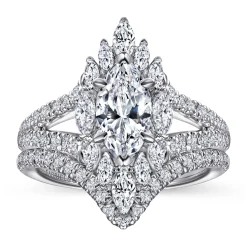 Online Gabriel & Co. Ulla - 14K White Gold Marquise Shape Halo Diamond Engagement Ring