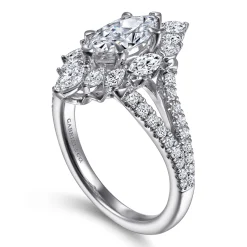 Online Gabriel & Co. Ulla - 14K White Gold Marquise Shape Halo Diamond Engagement Ring