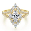 Online Gabriel & Co. Ulla - 14K Yellow Gold Marquise Shape Halo Diamond Engagement Ring