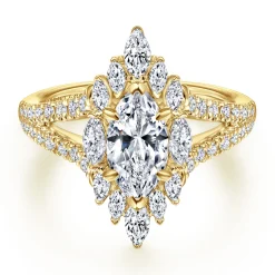 Online Gabriel & Co. Ulla - 14K Yellow Gold Marquise Shape Halo Diamond Engagement Ring