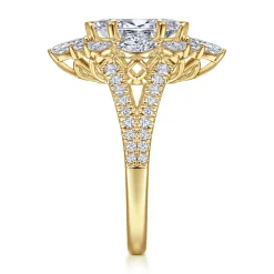 Online Gabriel & Co. Ulla - 14K Yellow Gold Marquise Shape Halo Diamond Engagement Ring
