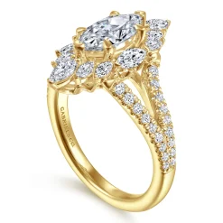 Online Gabriel & Co. Ulla - 14K Yellow Gold Marquise Shape Halo Diamond Engagement Ring