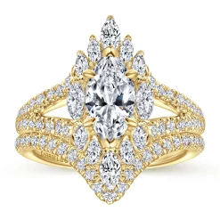 Online Gabriel & Co. Ulla - 14K Yellow Gold Marquise Shape Halo Diamond Engagement Ring