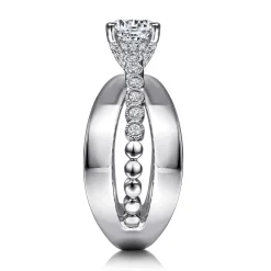 Discount Gabriel & Co. Umberta - 14K White Gold Split Shank Round Diamond Engagement Ring