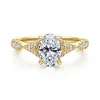 Clearance Gabriel & Co. Unica - 14K Yellow Gold Split Shank Oval Diamond Engagement Ring