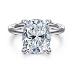 Clearance Gabriel & Co. Unite - 14K White Gold Elongated Cushion Solitaire Diamond Engagement Ring