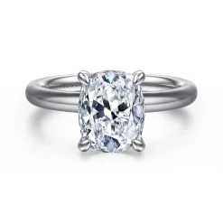 Discount Gabriel & Co. Unite - 14K White Gold Elongated Cushion Solitaire Diamond Engagement Ring