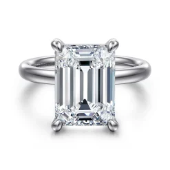 Outlet Gabriel & Co. Unite - 14K White Gold Emerald Cut Solitaire Diamond Engagement Ring