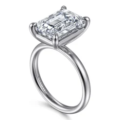 Outlet Gabriel & Co. Unite - 14K White Gold Emerald Cut Solitaire Diamond Engagement Ring