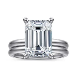 Outlet Gabriel & Co. Unite - 14K White Gold Emerald Cut Solitaire Diamond Engagement Ring