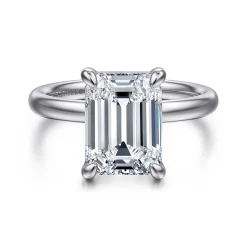 Sale Gabriel & Co. Unite - 14K White Gold Emerald Cut Solitaire Diamond Engagement Ring