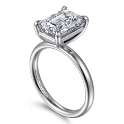 Sale Gabriel & Co. Unite - 14K White Gold Emerald Cut Solitaire Diamond Engagement Ring