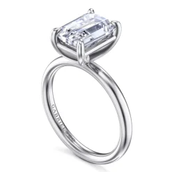 Best Gabriel & Co. Unite - 14K White Gold Emerald Cut Solitaire Diamond Engagement Ring