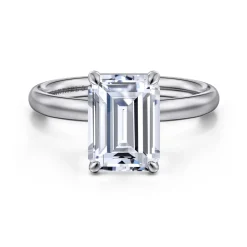Best Gabriel & Co. Unite - 14K White Gold Emerald Cut Solitaire Diamond Engagement Ring