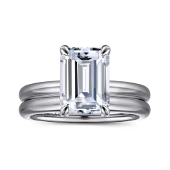 Best Gabriel & Co. Unite - 14K White Gold Emerald Cut Solitaire Diamond Engagement Ring