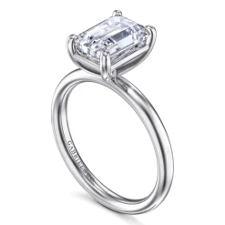 Hot Gabriel & Co. Unite - 14K White Gold Emerald Cut Solitaire Diamond Engagement Ring