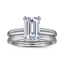 Discount Gabriel & Co. Unite - 14K White Gold Emerald Cut Solitaire Diamond Engagement Ring