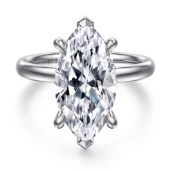 Sale Gabriel & Co. Unite - 14K White Gold Marquise Shape Solitaire Diamond Engagement Ring