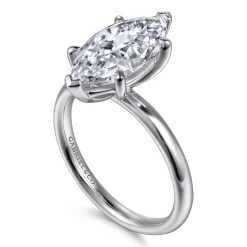 Outlet Gabriel & Co. Unite - 14K White Gold Marquise Shape Solitaire Diamond Engagement Ring