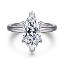 Outlet Gabriel & Co. Unite - 14K White Gold Marquise Shape Solitaire Diamond Engagement Ring