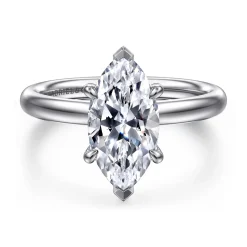 Gabriel & Co. Unite - 14K White Gold Marquise Shape Solitaire Diamond Engagement Ring