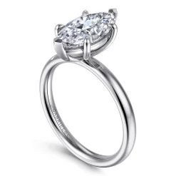 Gabriel & Co. Unite - 14K White Gold Marquise Shape Solitaire Diamond Engagement Ring