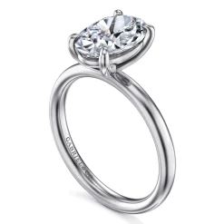 Outlet Gabriel & Co. Unite - 14K White Gold Oval Solitaire Diamond Engagement Ring