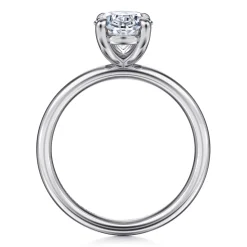 Outlet Gabriel & Co. Unite - 14K White Gold Oval Solitaire Diamond Engagement Ring