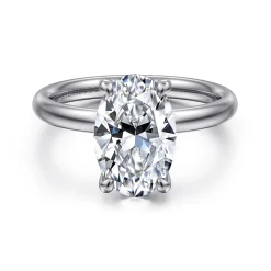 Outlet Gabriel & Co. Unite - 14K White Gold Oval Solitaire Diamond Engagement Ring