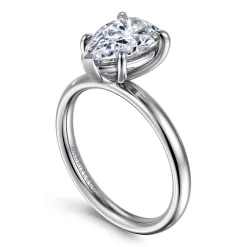 Clearance Gabriel & Co. Unite - 14K White Gold Pear Shape Solitaire Diamond Engagement Ring