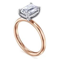 Outlet Gabriel & Co. Unite - 14K White-Rose Gold Emerald Cut Solitaire Diamond Engagement Ring