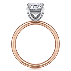 Clearance Gabriel & Co. Unite - 14K White-Rose Gold Emerald Cut Solitaire Diamond Engagement Ring