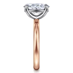 Clearance Gabriel & Co. Unite - 14K White-Rose Gold Oval Solitaire Diamond Engagement Ring