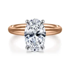 Hot Gabriel & Co. Unite - 14K White-Rose Gold Oval Solitaire Diamond Engagement Ring