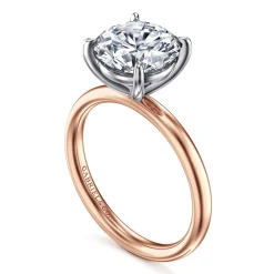 Sale Gabriel & Co. Unite - 14K White-Rose Gold Round Solitaire Diamond Engagement Ring