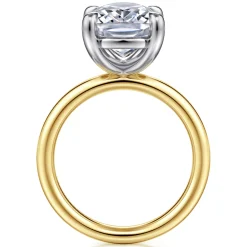 Best Gabriel & Co. Unite - 14K White-Yellow Gold Elongated Cushion Solitaire Diamond Engagement Ring