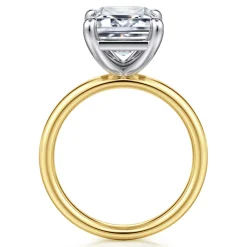 Sale Gabriel & Co. Unite - 14K White-Yellow Gold Emerald Cut Solitaire Diamond Engagement Ring