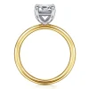 Clearance Gabriel & Co. Unite - 14K White-Yellow Gold Emerald Cut Solitaire Diamond Engagement Ring