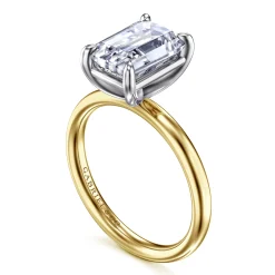 Online Gabriel & Co. Unite - 14K White-Yellow Gold Emerald Cut Solitaire Diamond Engagement Ring