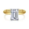 New Gabriel & Co. Unite - 14K White-Yellow Gold Emerald Cut Solitaire Diamond Engagement Ring