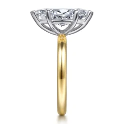 Sale Gabriel & Co. Unite - 14K White-Yellow Gold Marquise Shape Solitaire Diamond Engagement Ring