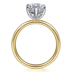 Sale Gabriel & Co. Unite - 14K White-Yellow Gold Marquise Shape Solitaire Diamond Engagement Ring