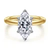 Hot Gabriel & Co. Unite - 14K White-Yellow Gold Marquise Shape Solitaire Diamond Engagement Ring