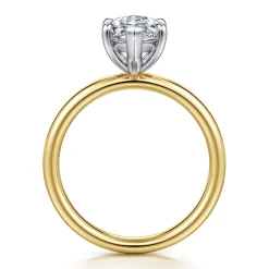 Hot Gabriel & Co. Unite - 14K White-Yellow Gold Marquise Shape Solitaire Diamond Engagement Ring