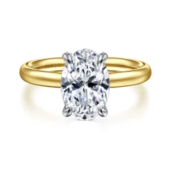 Online Gabriel & Co. Unite - 14K White-Yellow Gold Oval Solitaire Diamond Engagement Ring