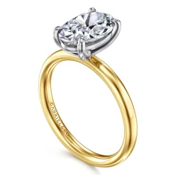 Online Gabriel & Co. Unite - 14K White-Yellow Gold Oval Solitaire Diamond Engagement Ring