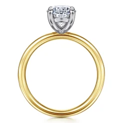 Online Gabriel & Co. Unite - 14K White-Yellow Gold Oval Solitaire Diamond Engagement Ring
