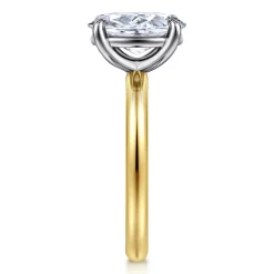 Online Gabriel & Co. Unite - 14K White-Yellow Gold Oval Solitaire Diamond Engagement Ring